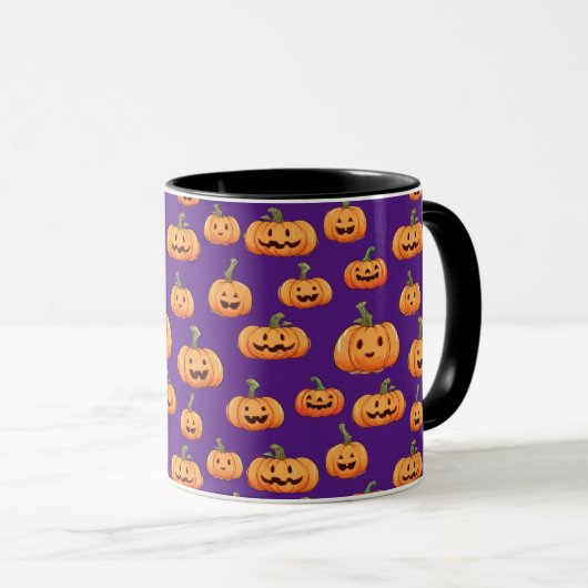 Halloween Pumpkin Seamless Pattern Mok (Voorkant rechts)