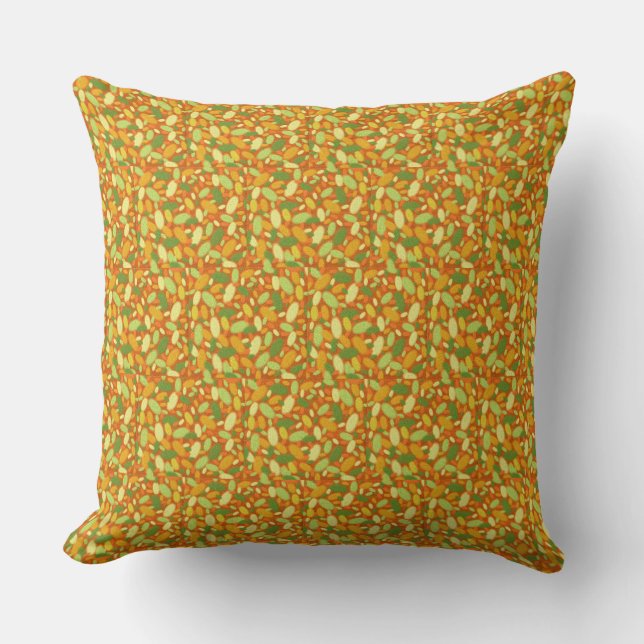 Halloween Pumpkin Seeds Oranje Beige Green Kussen (Voorkant)