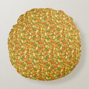 Halloween Pumpkin Seeds Oranje Beige Green Rond Kussen