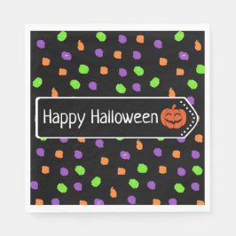 Halloween Pumpkin Sinaasappel, Paars en kalkgroen Servet