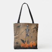 Halloween Pumpkin Skeleton Tote Bag (Achterkant)