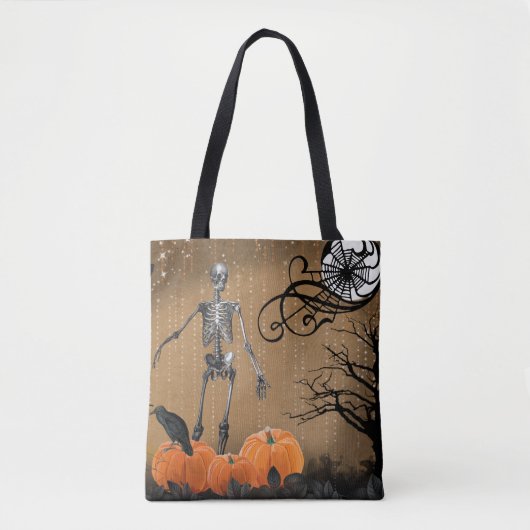 Halloween Pumpkin Skeleton Tote Bag (Voorkant)