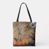 Halloween Pumpkin Skeleton Tote Bag (Achterkant)