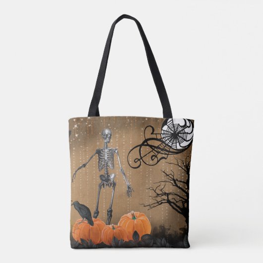 Halloween Pumpkin Skeleton Tote Bag (Achterkant)