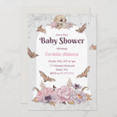 Halloween Pumpkin Skull Baby shower Invitation Kaart (Voorkant / Achterkant)