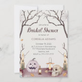 Halloween Pumpkin Skull Bridal Shower Invitation Kaart (Voorkant)