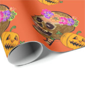 Halloween Pumpkin Skull Cadeaupapier (Rol Hoek)