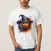 Halloween Pumpkin Skull Spoky T-shirt (Voorkant)