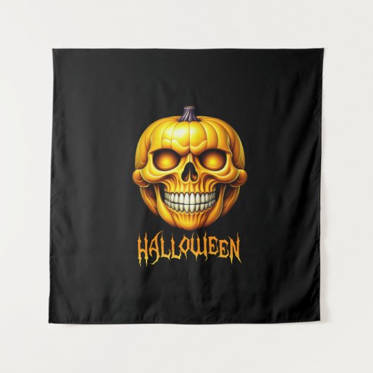 HALLOWEEN PUMPKIN SKULL WANDKLEED (Voorkant)