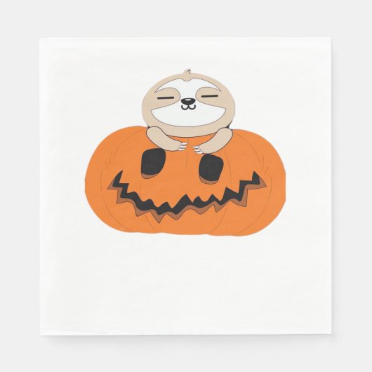 Halloween Pumpkin Sloth Classic T-shirt Servet (Voorkant)