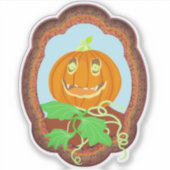 Halloween pumpkin smiling whimsical and spooky sticker (Voorkant)