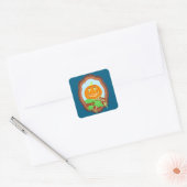 Halloween pumpkin smiling whimsical and spooky vierkante sticker (Envelop)