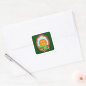 Halloween pumpkin smiling whimsical and spooky vierkante sticker (Envelop)