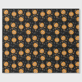 Halloween Pumpkin Snoep Bucket Pattern Cadeaupapier (Vlak)
