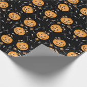 Halloween Pumpkin Snoep Bucket Pattern Cadeaupapier (Hoek)