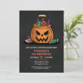 Halloween Pumpkin Snoep Kind Birthday Party Kaart (Staand voorkant)