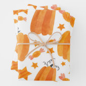 Halloween Pumpkin & Snoepjes Trick or treat Patter Inpakpapier Vel (In situ)