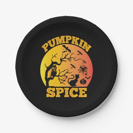 Halloween Pumpkin-specerij Birthday Papieren Bordje (Voorkant)