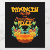 Halloween Pumpkin-specerij en alles wat leuk is Wijn Etiket (Enkel label)