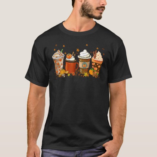 Halloween Pumpkin Spice Latte Fall Coffee Thanksgi T-shirt (Voorkant)