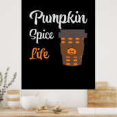 Halloween Pumpkin Spice Life Birthday Poster (Keuken)
