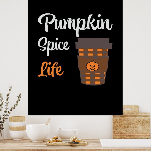 Halloween Pumpkin Spice Life Birthday Poster (Keuken)