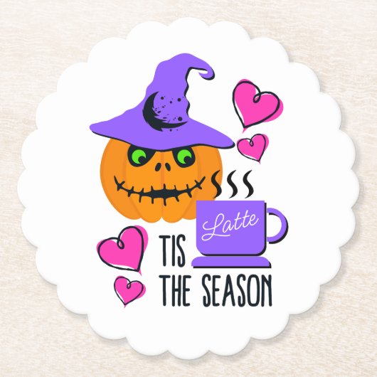 Halloween Pumpkin Spice Season Drink Coaster Kartonnen Onderzetters (Voorkant)