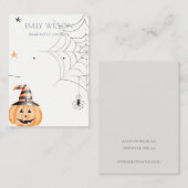 Halloween Pumpkin Spider Earring Ketting Display Visitekaartje (Voorkant / Achterkant)