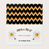 Halloween Pumpkin Spider Goodie Bag Label Kaart (Buitenkant ongevouwen)