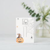 Halloween Pumpkin Spider Hair Clip Display Visitekaartje (Staand voorkant)
