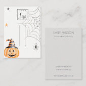 Halloween Pumpkin Spider Hair Clip Display Visitekaartje (Voorkant / Achterkant)