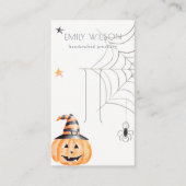 Halloween Pumpkin Spider Hair Clip Jewelry Display Visitekaartje (Voorkant)