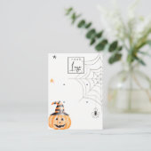 Halloween Pumpkin Spider Logo 2 oorscherm Visitekaartje (Staand voorkant)