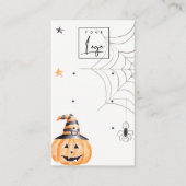 Halloween Pumpkin Spider Logo 3 Stud Earring Visitekaartje (Voorkant)