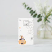 Halloween Pumpkin Spider Logo Display Visitekaartje (Staand voorkant)