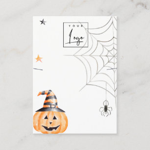 Halloween Pumpkin Spider Logo Jewelry Visitekaartje