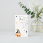 Halloween Pumpkin Spider Logo Stud die beeldscherm Visitekaartje (Staand voorkant)