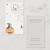 Halloween Pumpkin Spider Logo Stud die beeldscherm Visitekaartje (Voorkant / Achterkant)