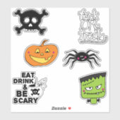 Halloween Pumpkin Spider Sticker (Vel)