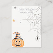 Halloween Pumpkin Spider Stud die beeldscherm verd Visitekaartje (Voorkant)