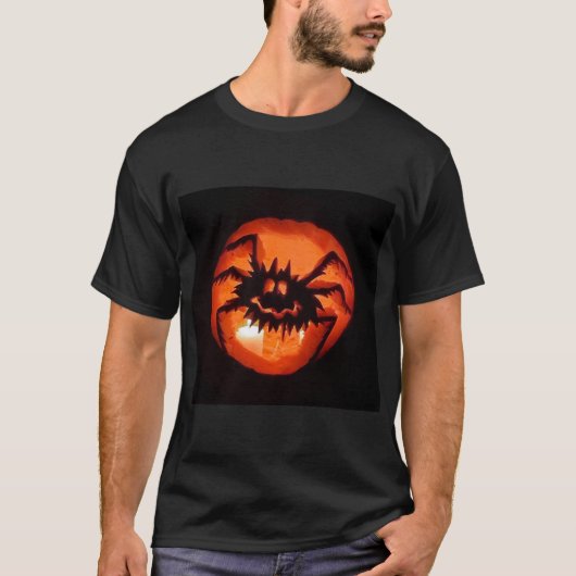 Halloween Pumpkin Spider T-shirt (Voorkant)