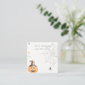 Halloween Pumpkin Spider Web Band Ketting Display Vierkante Visitekaartje (Staand voorkant)