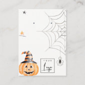 Halloween Pumpkin Spider Web Logo die Ketting verd Visitekaartje (Voorkant)