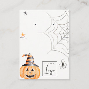 Halloween Pumpkin Spider Web Logo die Ketting verd Visitekaartje