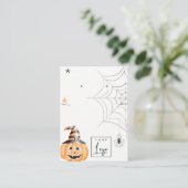 Halloween Pumpkin Spider Web Logo die Ketting verd Visitekaartje (Staand voorkant)