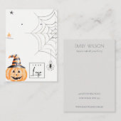 Halloween Pumpkin Spider Web Logo die Ketting verd Visitekaartje (Voorkant / Achterkant)