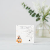 Halloween Pumpkin Spider Web Stud Earning Display Vierkante Visitekaartje (Staand voorkant)
