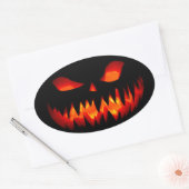 Halloween Pumpkin Spooky Scary Horror Sinaasappel Ovale Sticker (Envelop)