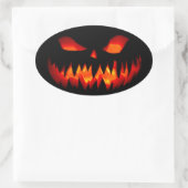 Halloween Pumpkin Spooky Scary Horror Sinaasappel Ovale Sticker (Tas)