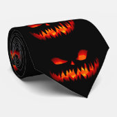 Halloween Pumpkin Spooky Scary Horror Sinaasappel Stropdas (Opgerold)